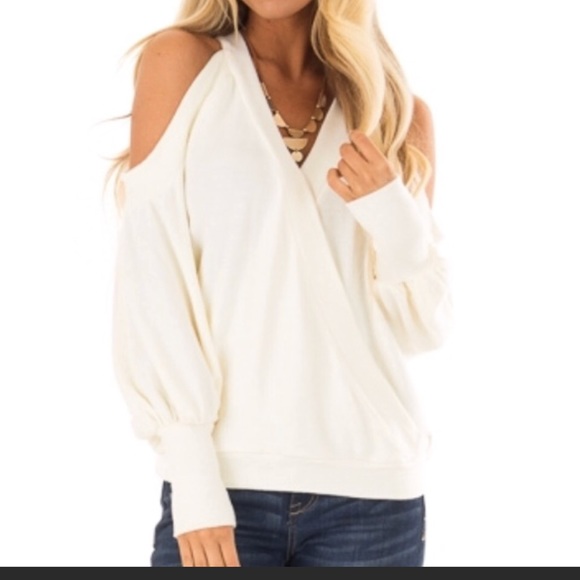SALE! LAST ONE-S! Cold Shoulder Sleeve Sweater - Picture 5 of 8